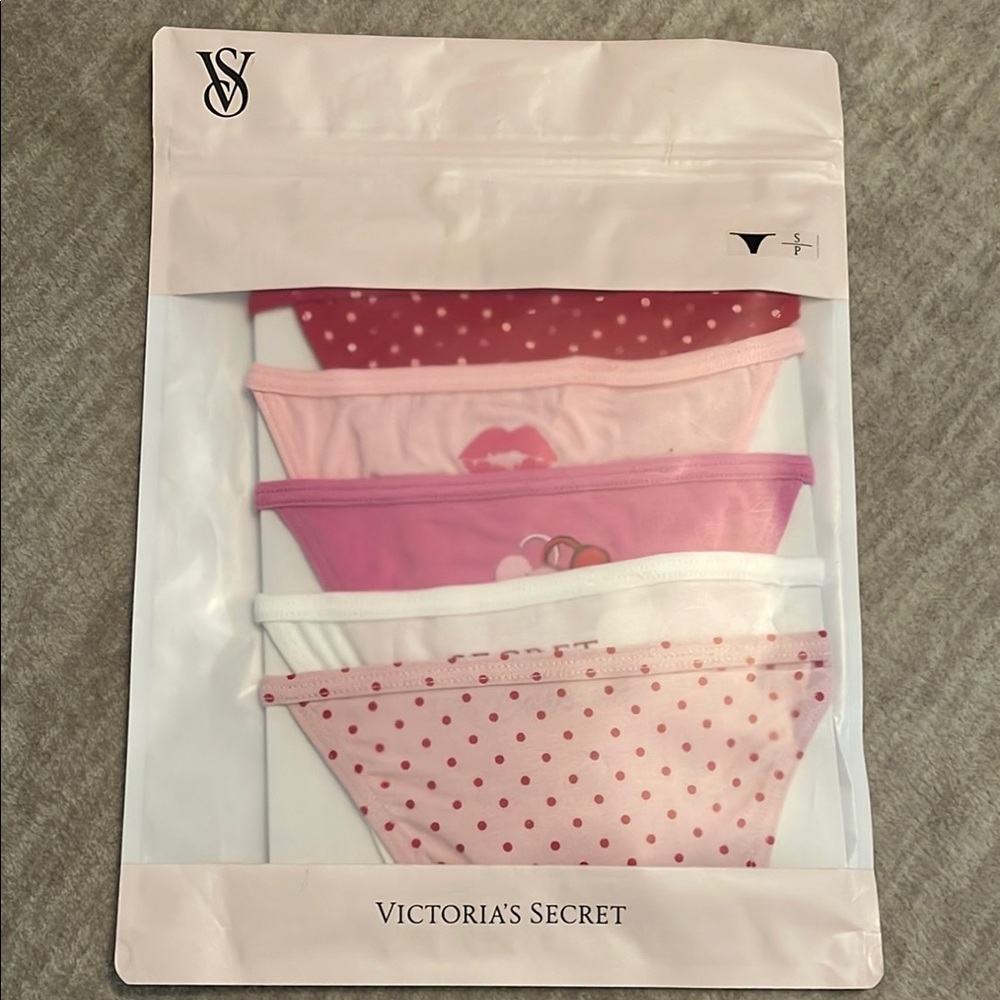 Victoria's Secret Pink and White Panties Set NEW